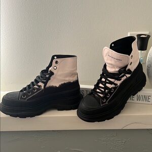 Alexander McQueen Black and White Chunky Sneakers